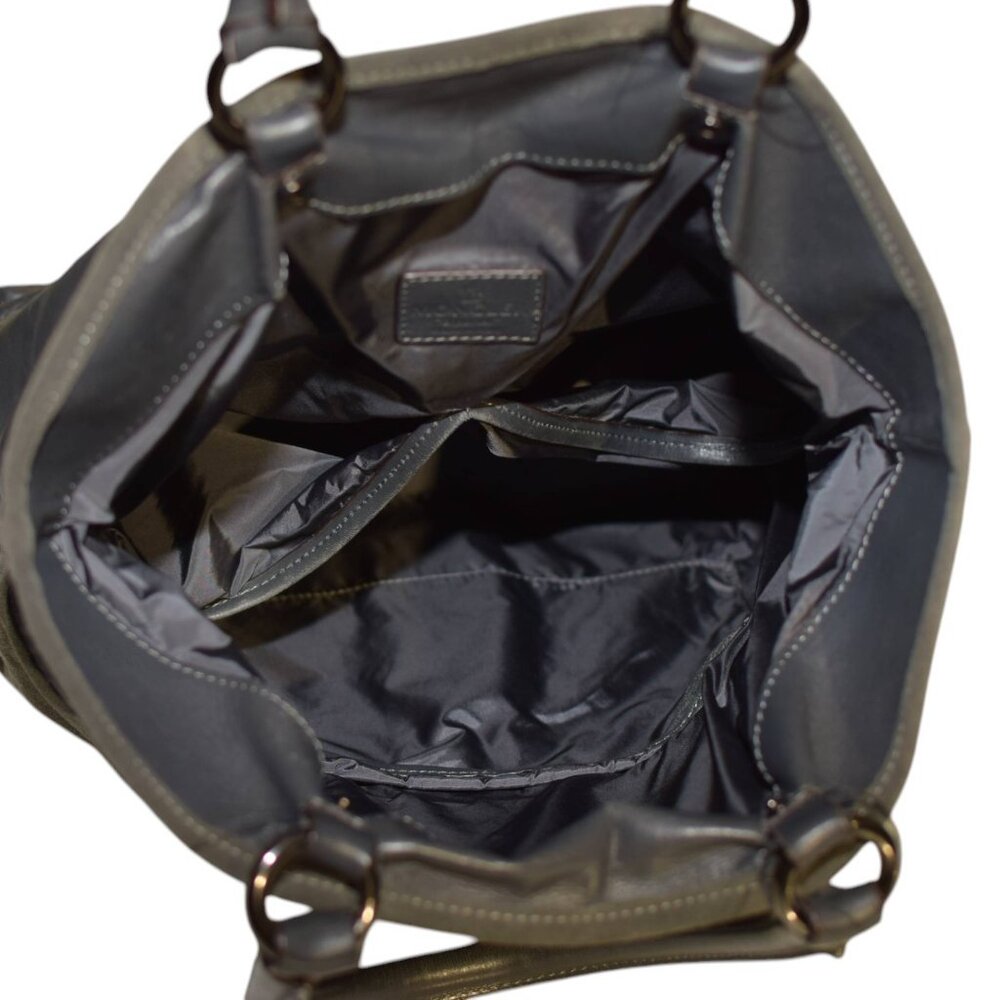 Moncler A Porter Gray Leather Suede Tote Handbag Shoulder bag - Picture 7 of 9